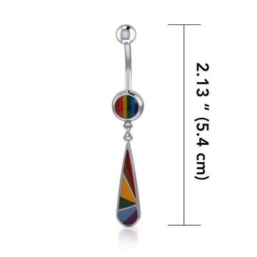 Rainbow Teardrop Belly Button Ring BJ027 - Jewelry